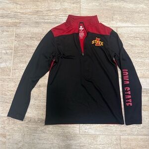 Colosseum Red and Black Youth Quarter-Zip Pullover